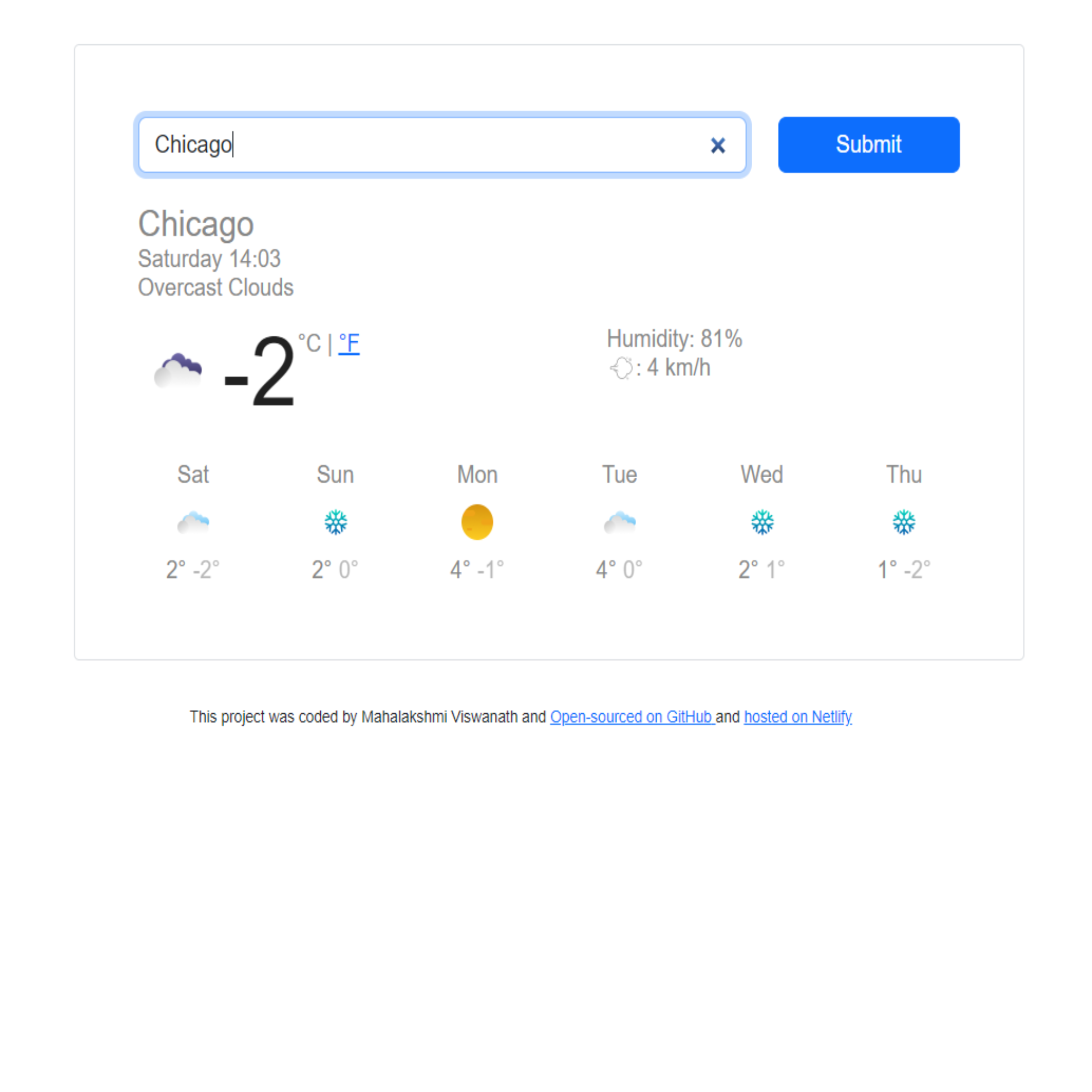 React Weather Project Preview